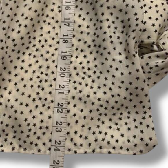 B. Original By Shoe Fly Button Down Top Size Medium Stars Aline Tie Cuffs - Picture 7 of 7